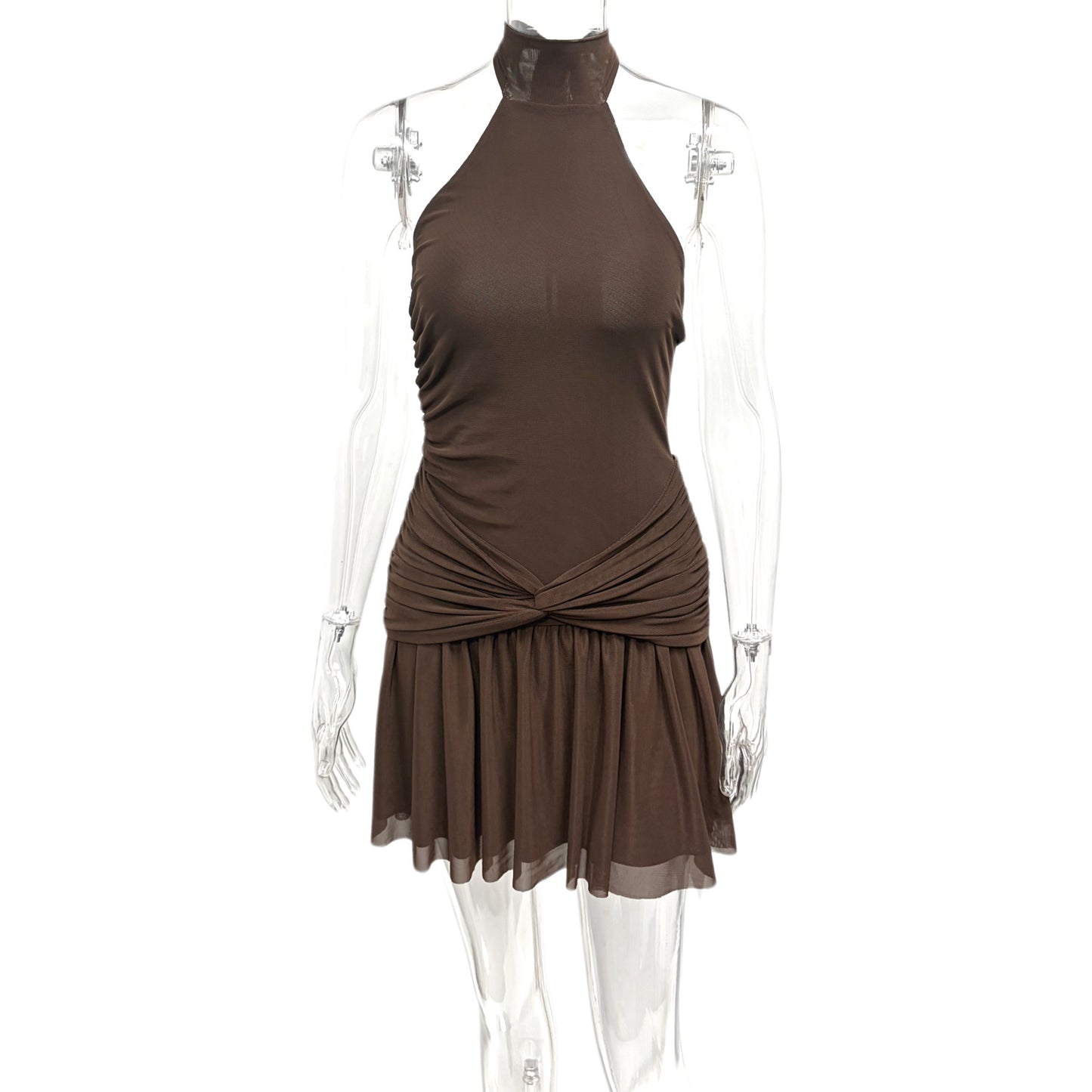 Robe dos nu à volants et nœud