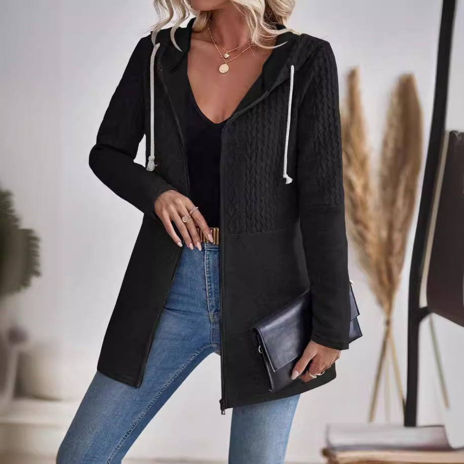 Mia | Cardigan à capuche gris élégant