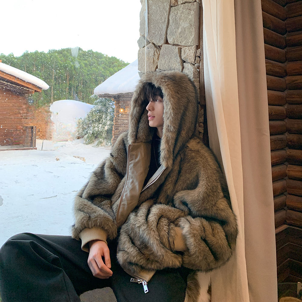 Manteau thermique rembourré de fourrure