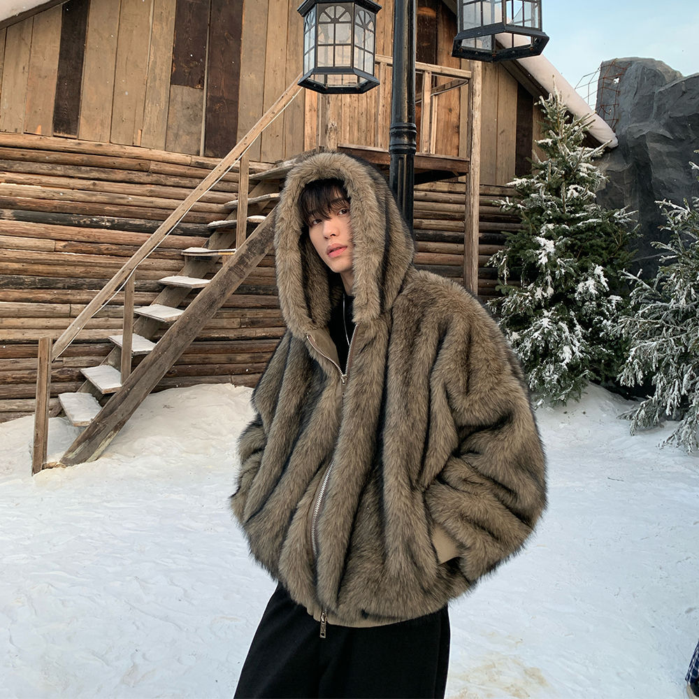 Manteau thermique rembourré de fourrure