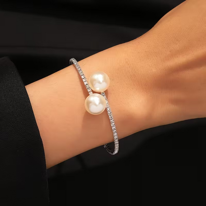 Bracelet manchette de luxe en perles