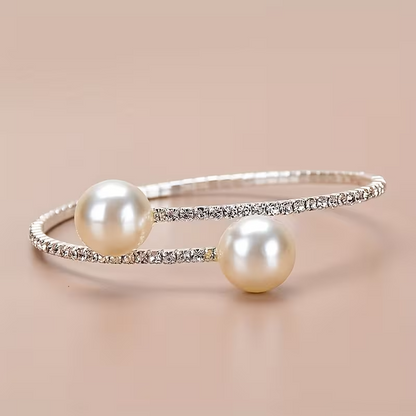 Bracelet manchette de luxe en perles